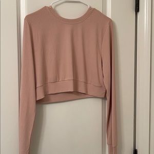 Light Pink Long-Sleeve Ribbed Shirt